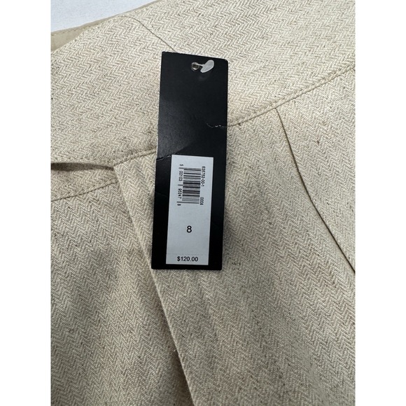 NWT Banana Republic Beige Herringbone Linen Cotton Seafarer Pants Women's Size 8 - Picture 2 of 8
